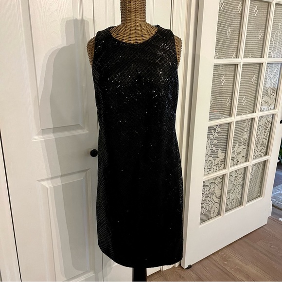 Lauren by Ralph Lauren Black Sequins Dress , Sz 0 - Picture 2 of 10